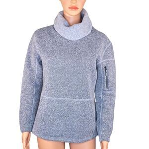 Smartwool Hudson Trail Pullover Gray Fleece Sweater Womens Size Small Wool Blend